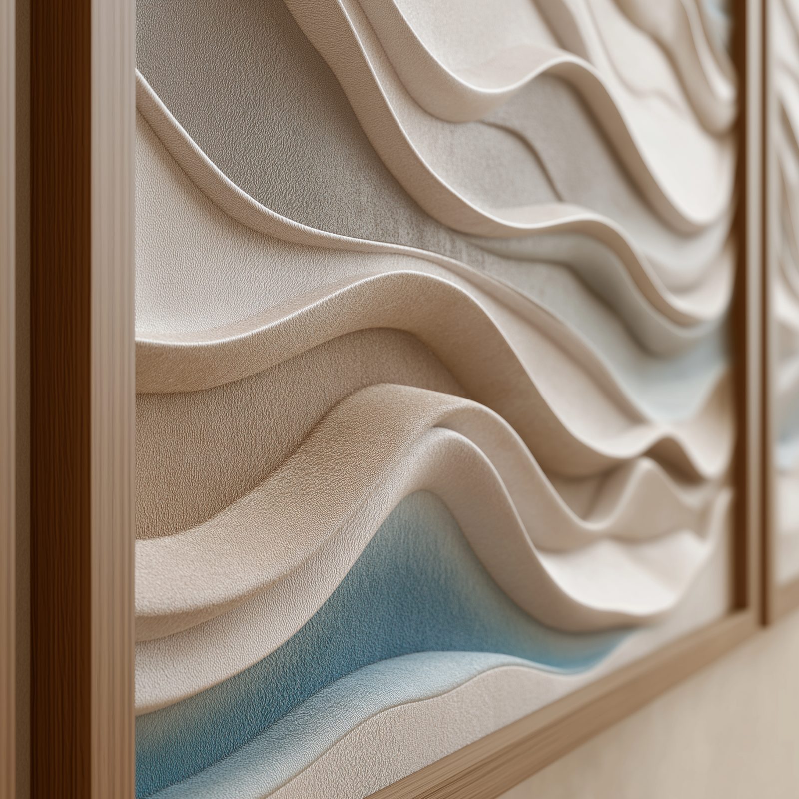 Wimacons luxury minimal wall artwork — five-star hotel commission, foam-core fabrication, hotel lobby feature