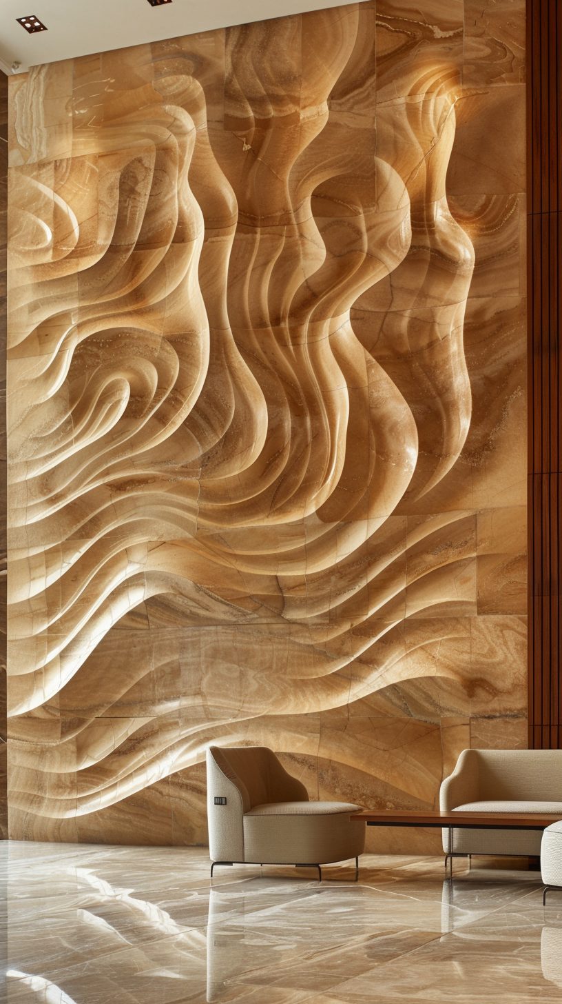 Wimacons dune relief wall, entrance hall iii, private estate commission, lightweight foam-core