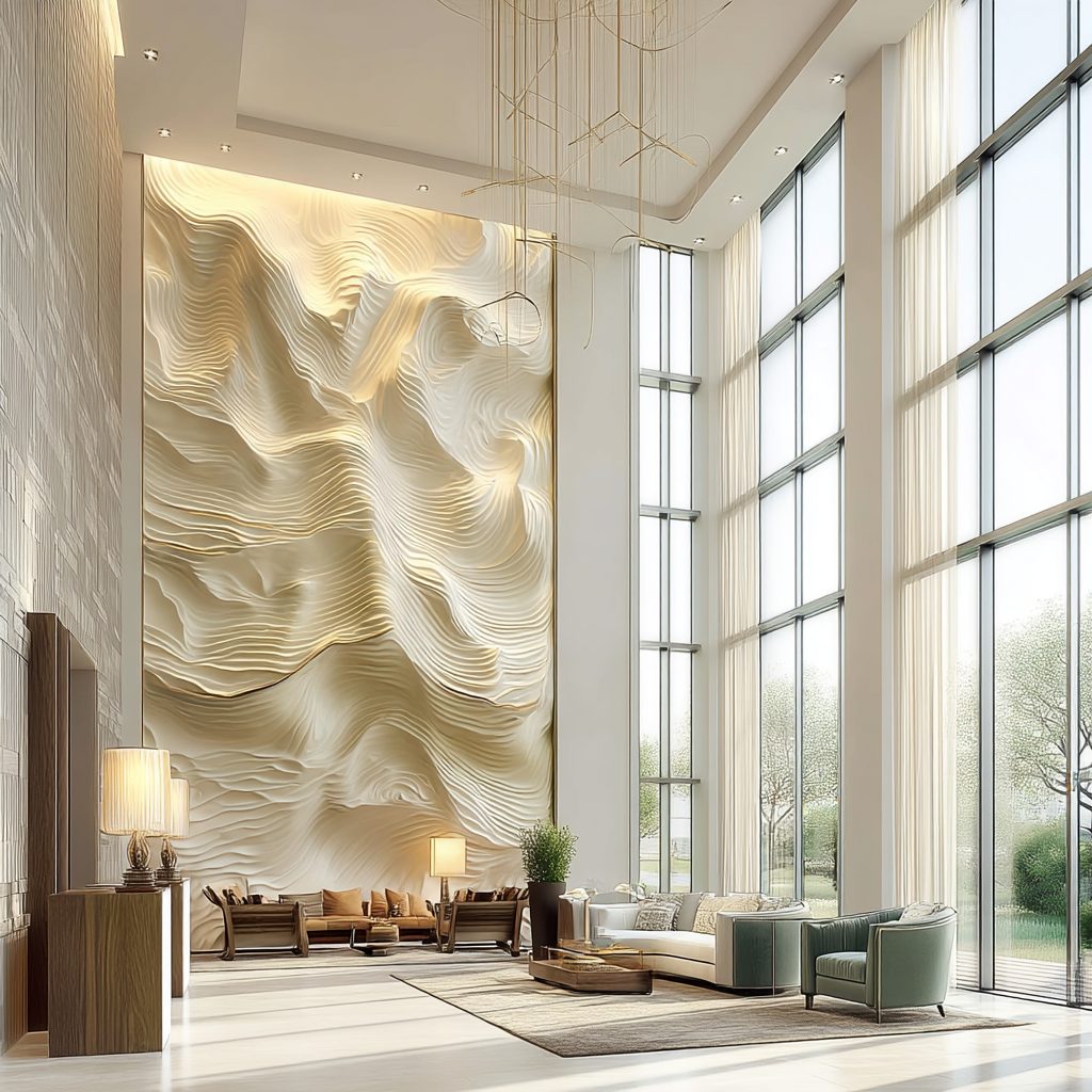 Wimacons wave relief wall iii, private estate commission, lightweight foam-core